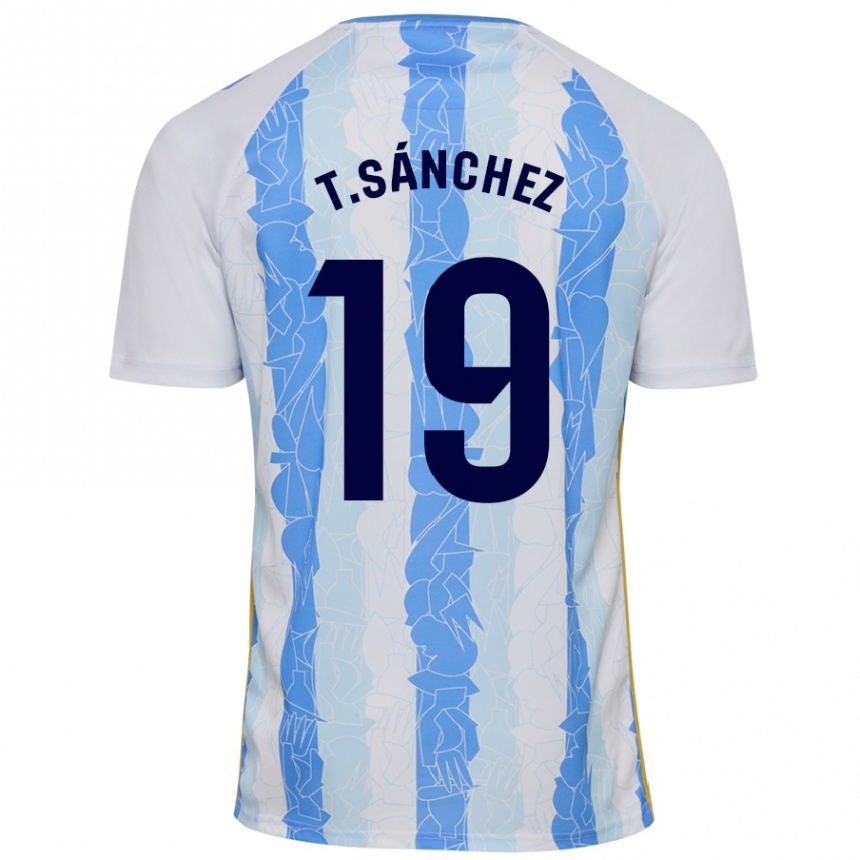 Niño Fútbol Camiseta Toni Sánchez #19 Blanco Azul 1ª Equipación 2024/25 Perú