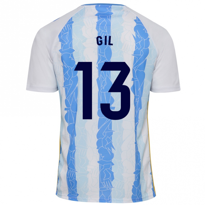 Niño Fútbol Camiseta Noelia Gil #13 Blanco Azul 1ª Equipación 2024/25 Perú