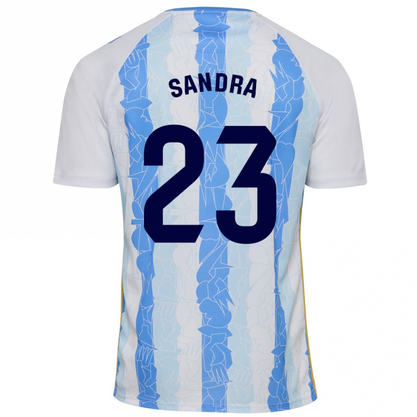 Niño Fútbol Camiseta Sandra #23 Blanco Azul 1ª Equipación 2024/25 Perú