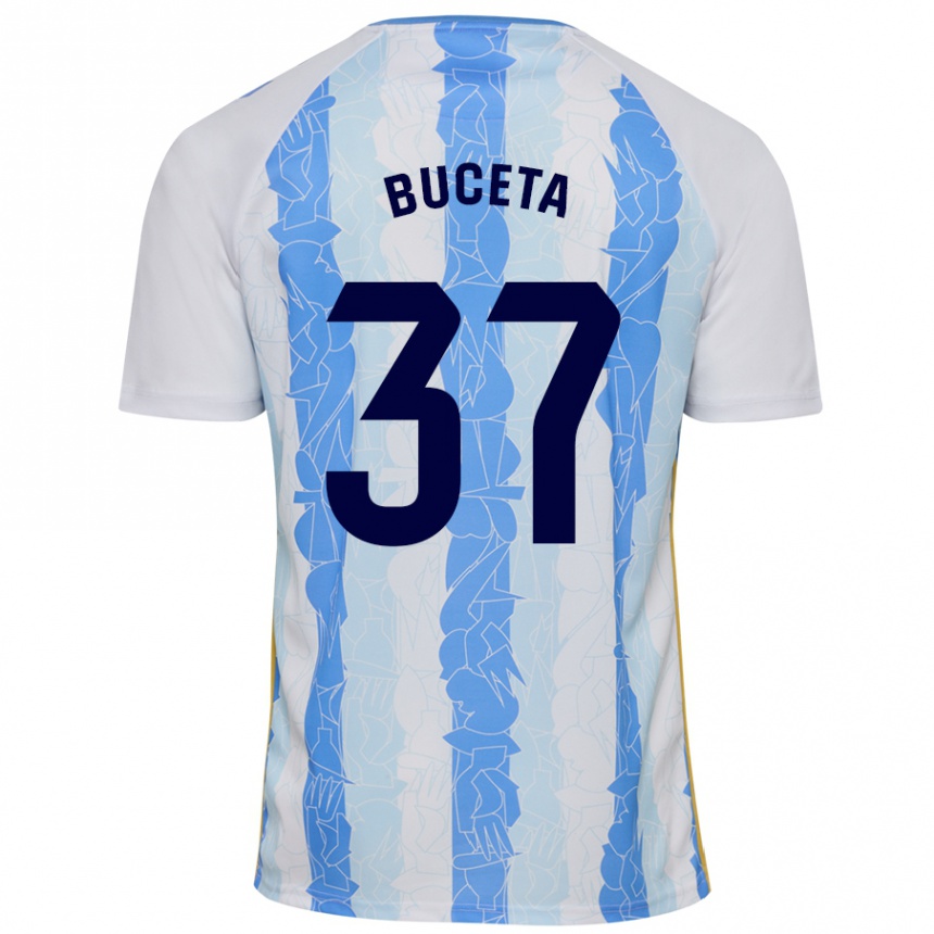 Niño Fútbol Camiseta Ana Buceta #37 Blanco Azul 1ª Equipación 2024/25 Perú