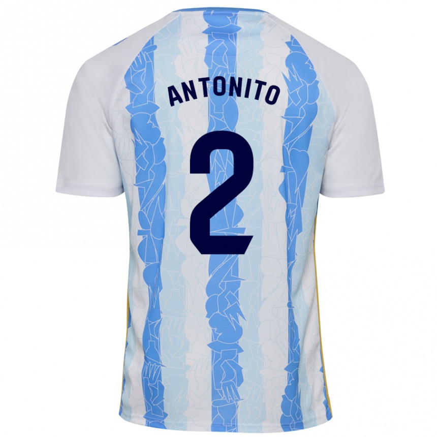 Niño Fútbol Camiseta Antoñito #2 Blanco Azul 1ª Equipación 2024/25 Perú