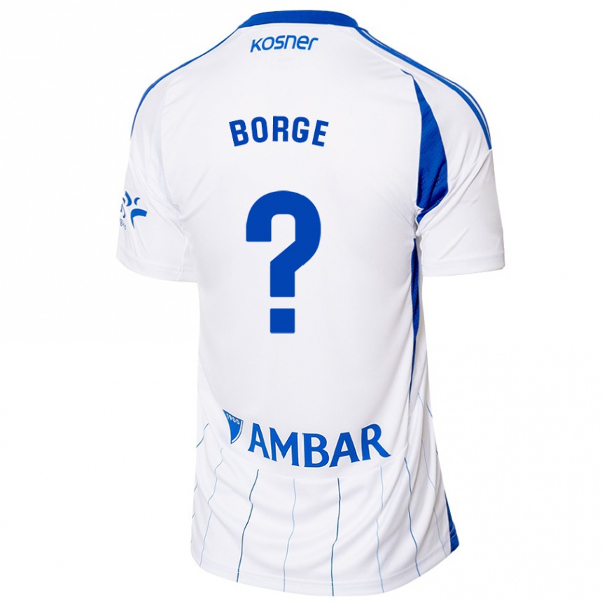 Niño Fútbol Camiseta Andrés Borge #0 Rojo Blanco 1ª Equipación 2024/25 Perú