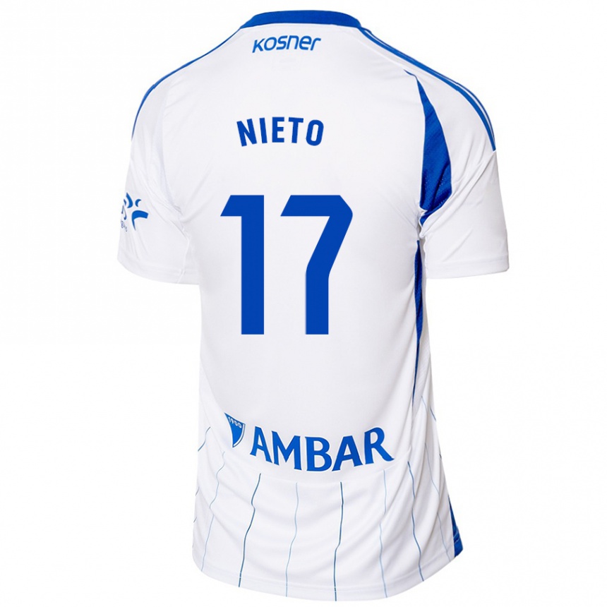 Niño Fútbol Camiseta Carlos Nieto #17 Rojo Blanco 1ª Equipación 2024/25 Perú