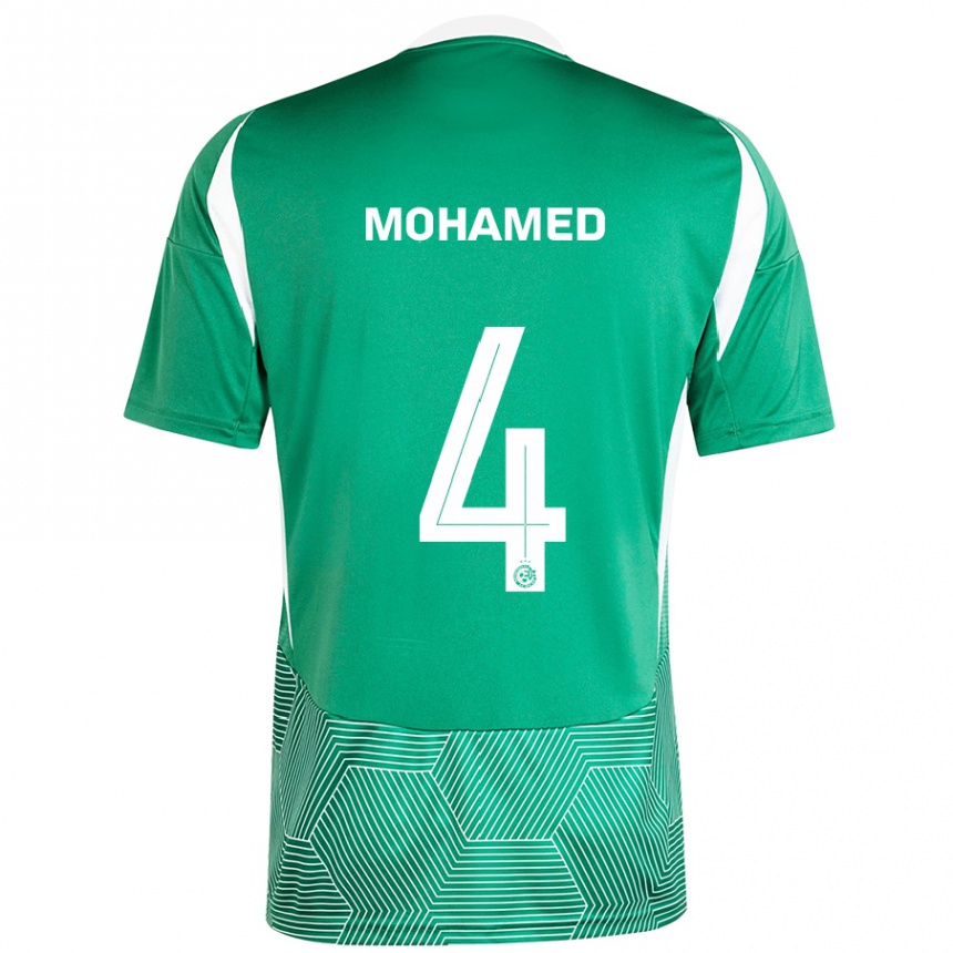 Niño Fútbol Camiseta Ali Mohamed #4 Verde Blanco 1ª Equipación 2024/25 Perú