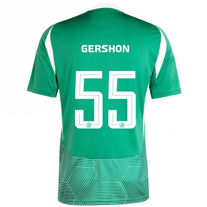 Niño Fútbol Camiseta Rami Gershon #55 Verde Blanco 1ª Equipación 2024/25 Perú