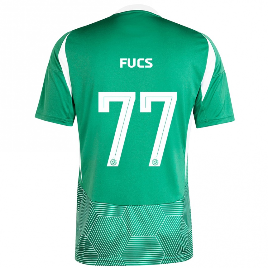 Niño Fútbol Camiseta Roee Fucs #77 Verde Blanco 1ª Equipación 2024/25 Perú