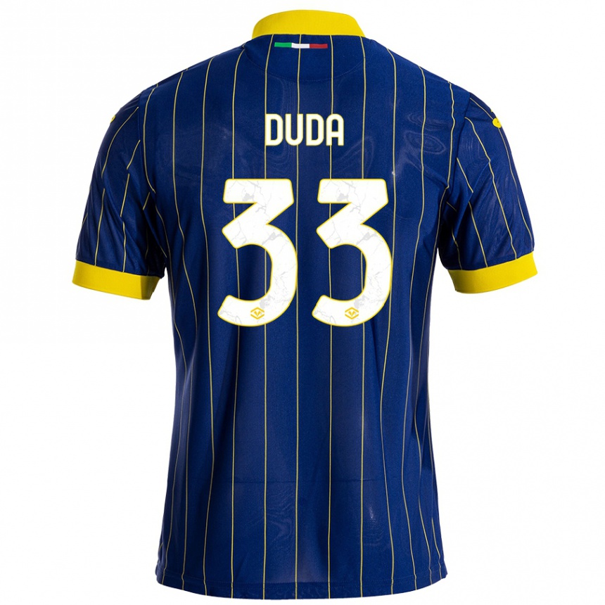 Niño Fútbol Camiseta Ondrej Duda #33 Azul Amarillo 1ª Equipación 2024/25 Perú