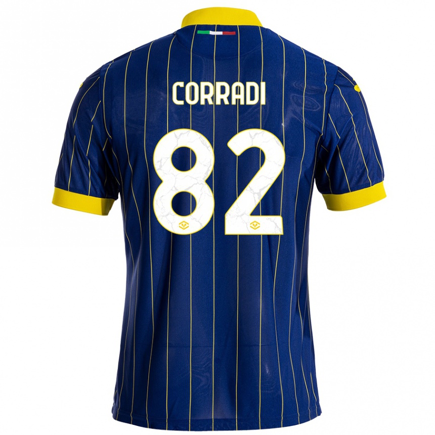 Niño Fútbol Camiseta Christian Corradi #82 Azul Amarillo 1ª Equipación 2024/25 Perú