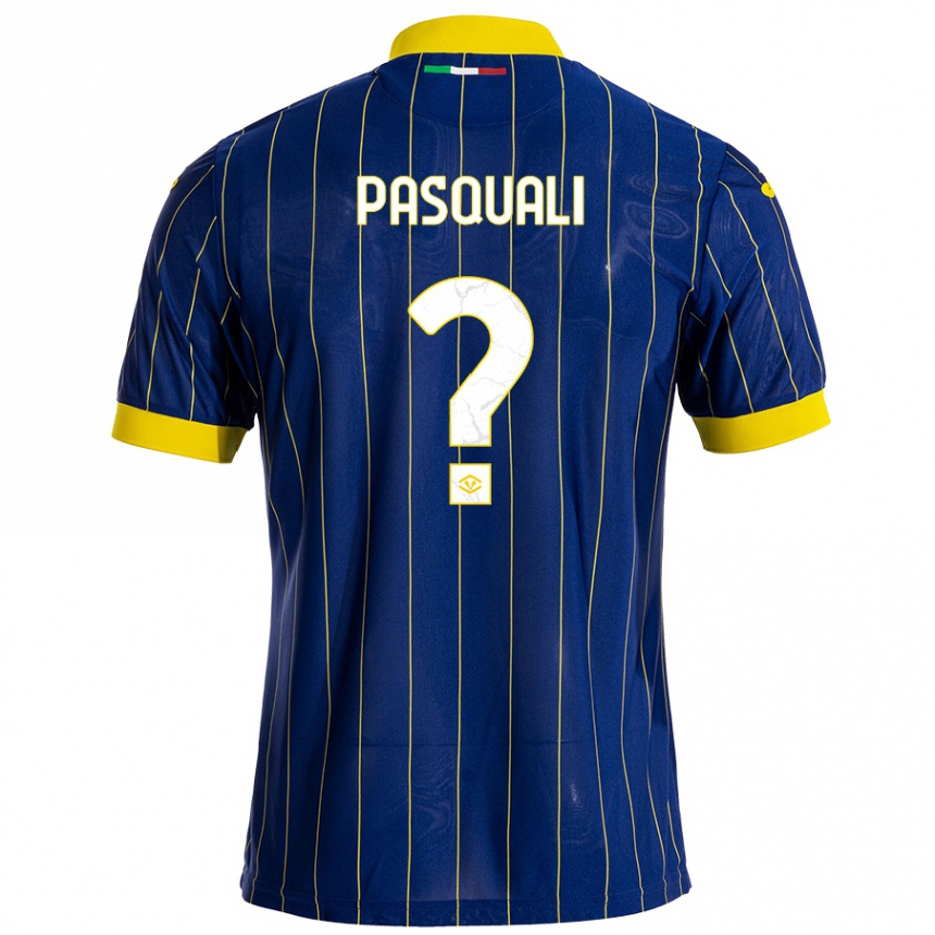 Niño Fútbol Camiseta Lorenzo Pasquali #0 Azul Amarillo 1ª Equipación 2024/25 Perú