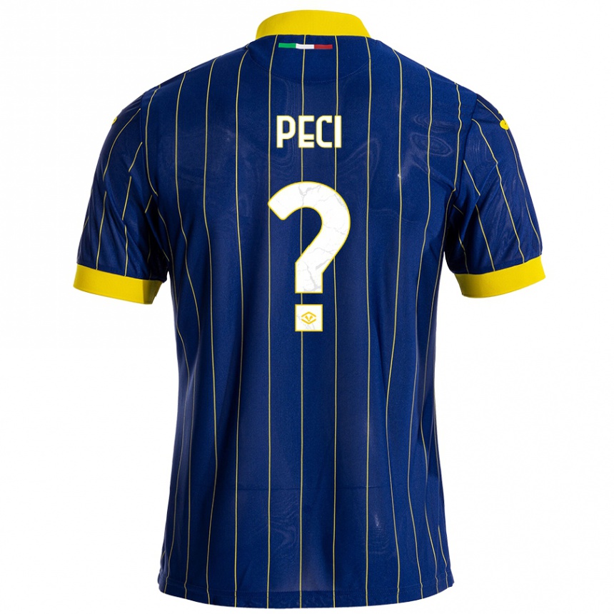 Niño Fútbol Camiseta Jurgen Peci #0 Azul Amarillo 1ª Equipación 2024/25 Perú