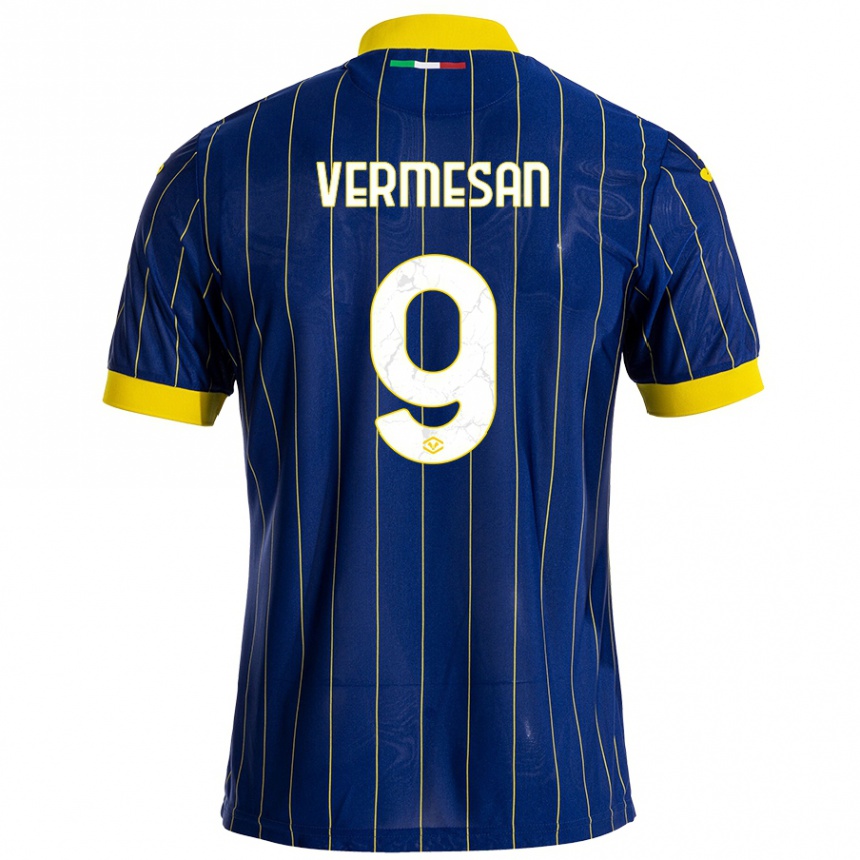 Niño Fútbol Camiseta Ioan Vermesan #9 Azul Amarillo 1ª Equipación 2024/25 Perú