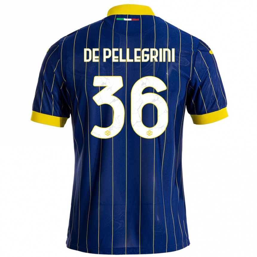 Niño Fútbol Camiseta Erika De Pellegrini #36 Azul Amarillo 1ª Equipación 2024/25 Perú