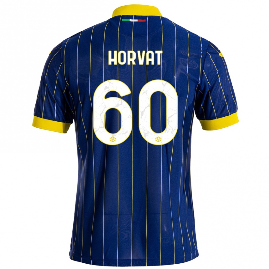 Niño Fútbol Camiseta Mihaela Horvat #60 Azul Amarillo 1ª Equipación 2024/25 Perú