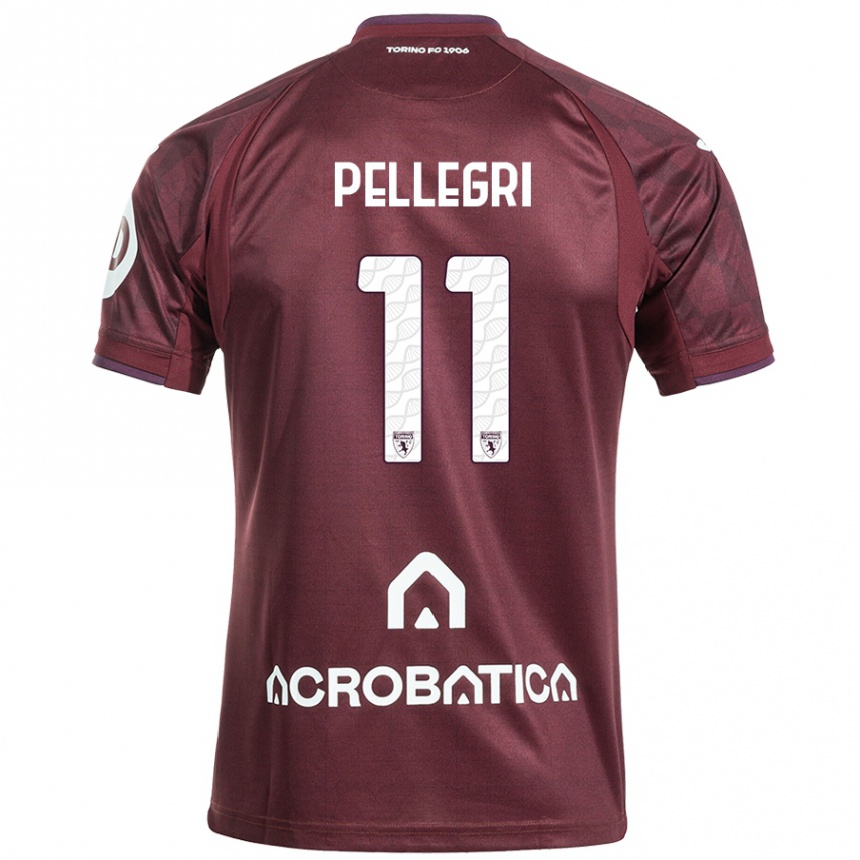 Niño Fútbol Camiseta Pietro Pellegri #11 Granate Blanco 1ª Equipación 2024/25 Perú