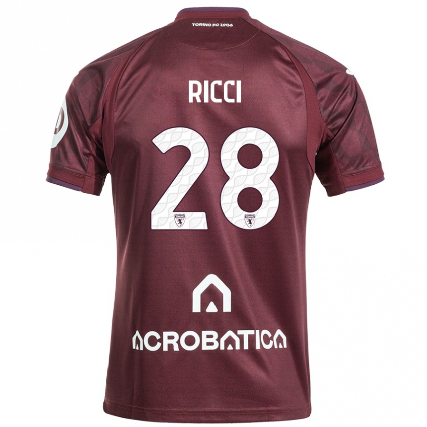 Niño Fútbol Camiseta Samuele Ricci #28 Granate Blanco 1ª Equipación 2024/25 Perú