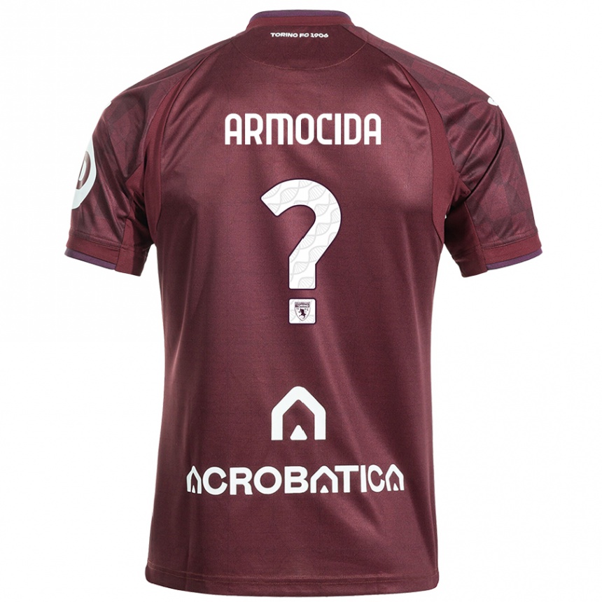 Niño Fútbol Camiseta Simone Armocida #0 Granate Blanco 1ª Equipación 2024/25 Perú