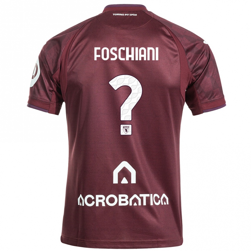 Niño Fútbol Camiseta Francesco Foschiani #0 Granate Blanco 1ª Equipación 2024/25 Perú