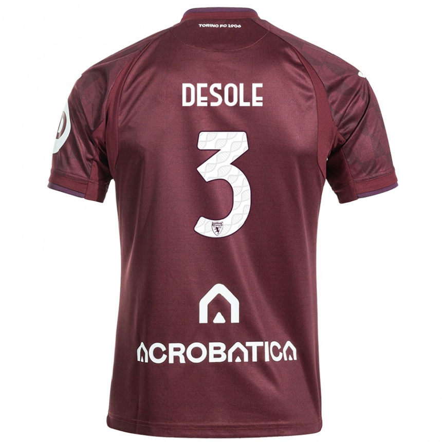 Niño Fútbol Camiseta Fabio Desole #3 Granate Blanco 1ª Equipación 2024/25 Perú