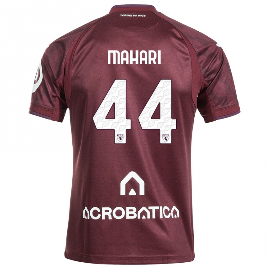 Niño Fútbol Camiseta Efdon Mahari #44 Granate Blanco 1ª Equipación 2024/25 Perú