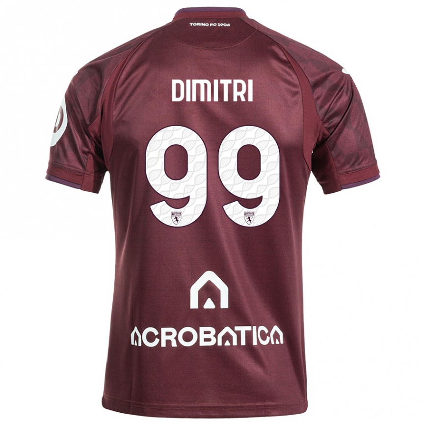 Niño Fútbol Camiseta Matteo Dimitri #99 Granate Blanco 1ª Equipación 2024/25 Perú