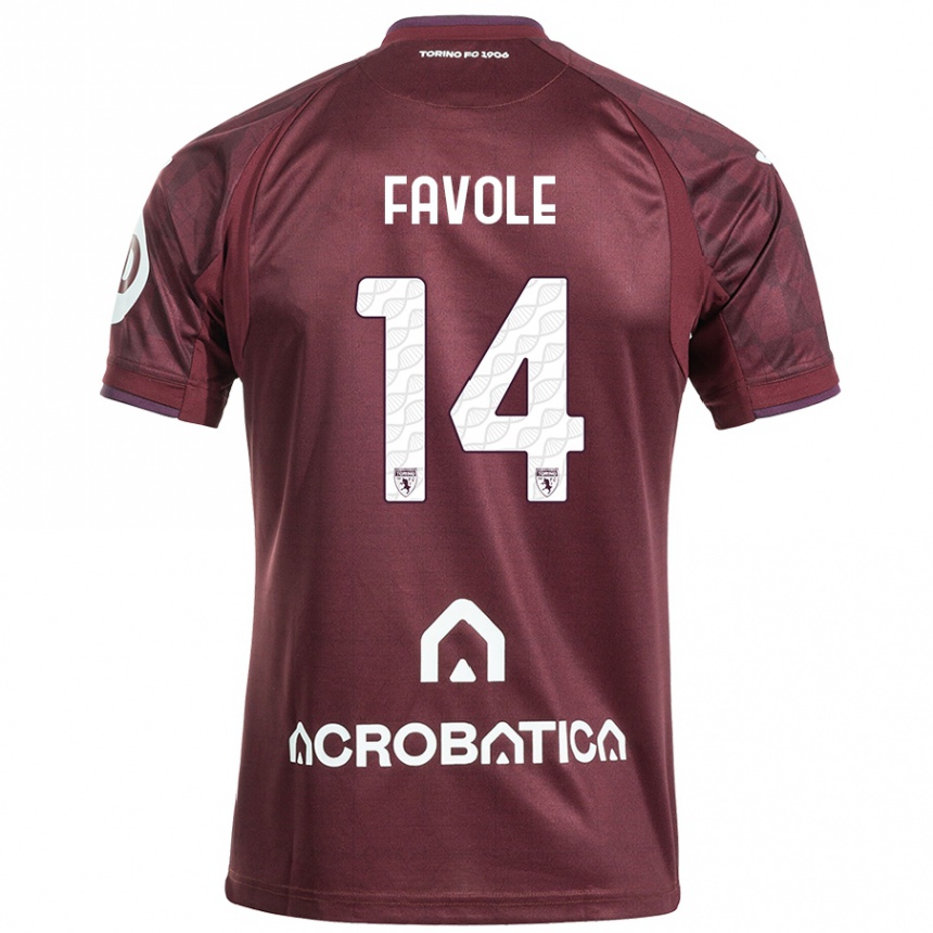 Niño Fútbol Camiseta Annalisa Favole #14 Granate Blanco 1ª Equipación 2024/25 Perú