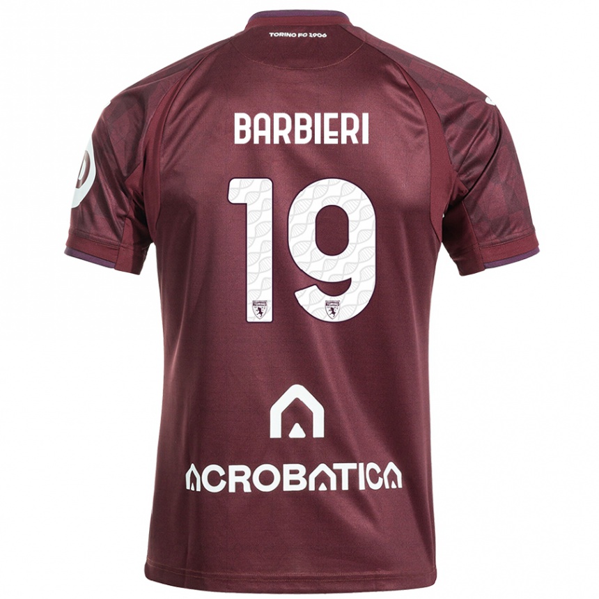 Niño Fútbol Camiseta Raffaella Barbieri #19 Granate Blanco 1ª Equipación 2024/25 Perú