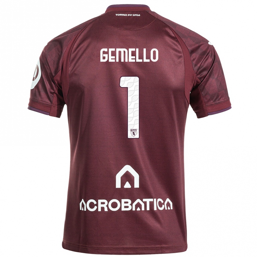 Niño Fútbol Camiseta Luca Gemello #1 Granate Blanco 1ª Equipación 2024/25 Perú