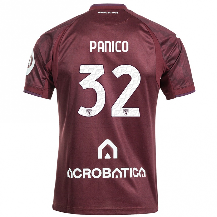 Niño Fútbol Camiseta Patrizia Panico #32 Granate Blanco 1ª Equipación 2024/25 Perú