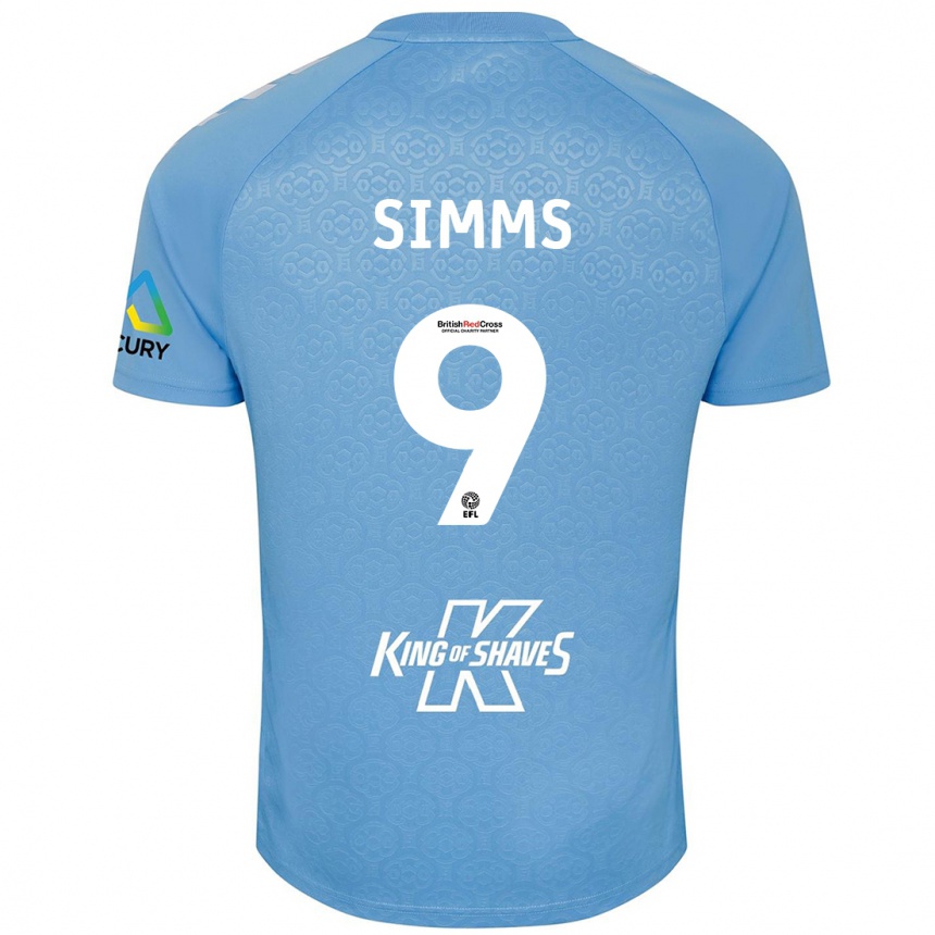 Niño Fútbol Camiseta Ellis Simms #9 Azul Blanco 1ª Equipación 2024/25 Perú