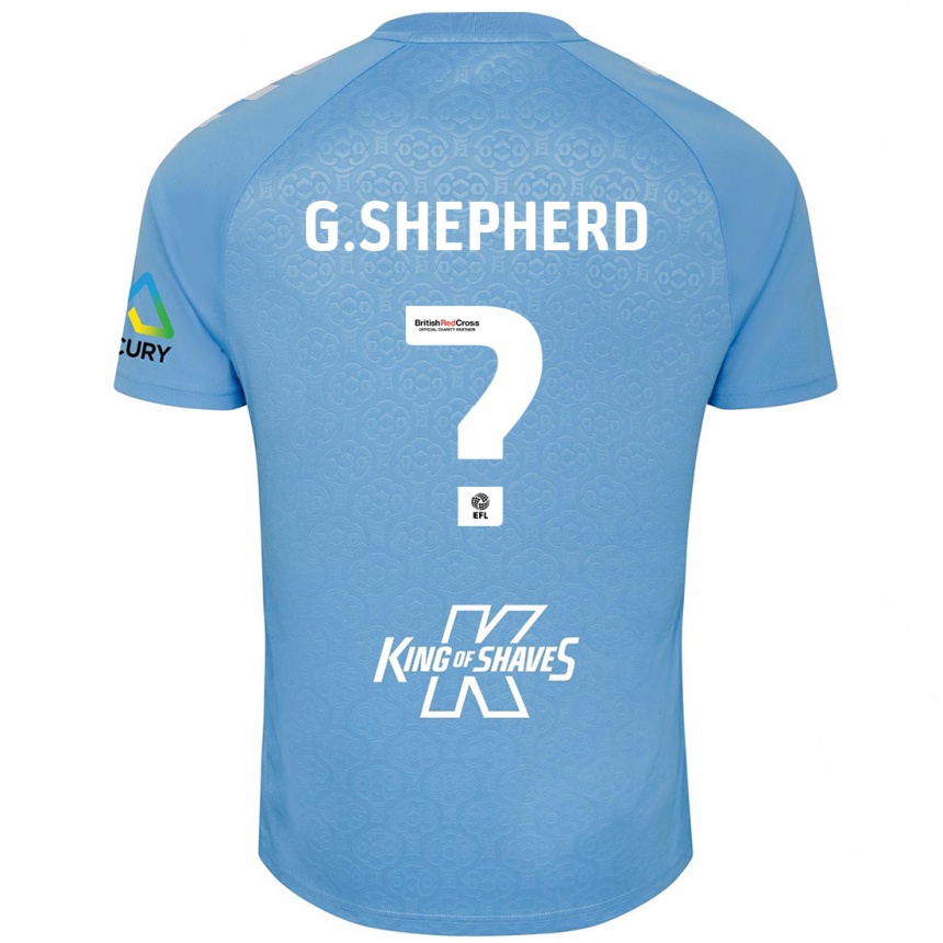 Niño Fútbol Camiseta George Shepherd #0 Azul Blanco 1ª Equipación 2024/25 Perú