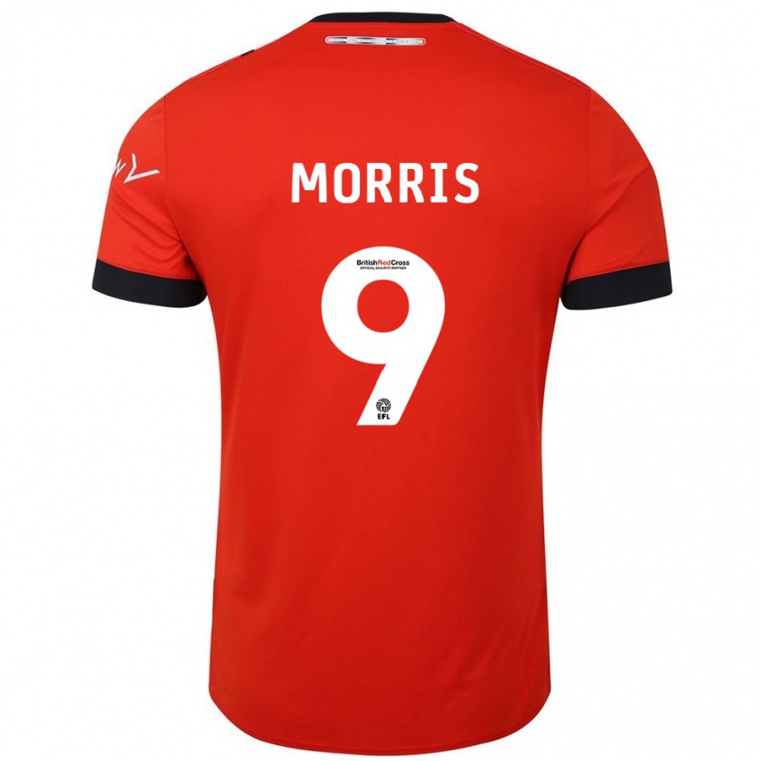 Niño Fútbol Camiseta Carlton Morris #9 Naranja Negro 1ª Equipación 2024/25 Perú