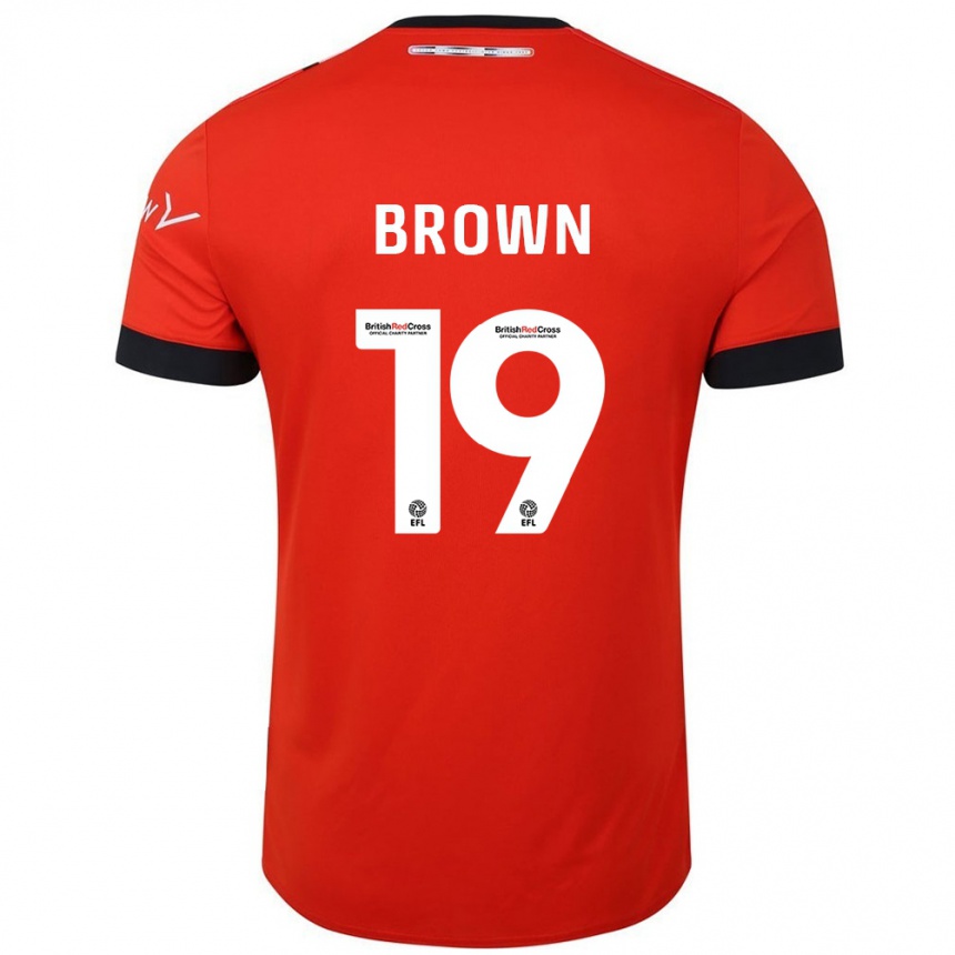 Niño Fútbol Camiseta Jacob Brown #19 Naranja Negro 1ª Equipación 2024/25 Perú