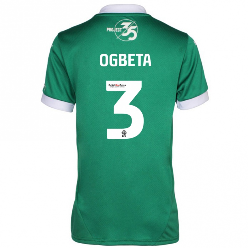 Niño Fútbol Camiseta Nathanael Ogbeta #3 Verde Blanco 1ª Equipación 2024/25 Perú