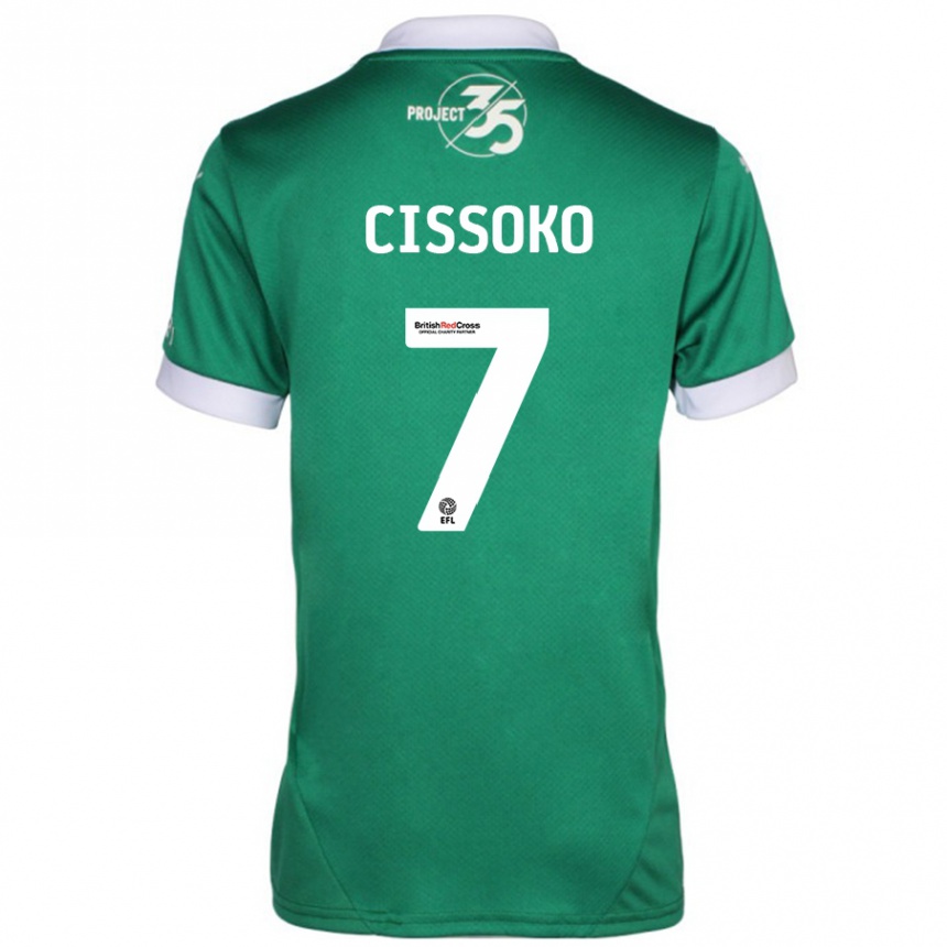 Niño Fútbol Camiseta Ibrahim Cissoko #7 Verde Blanco 1ª Equipación 2024/25 Perú