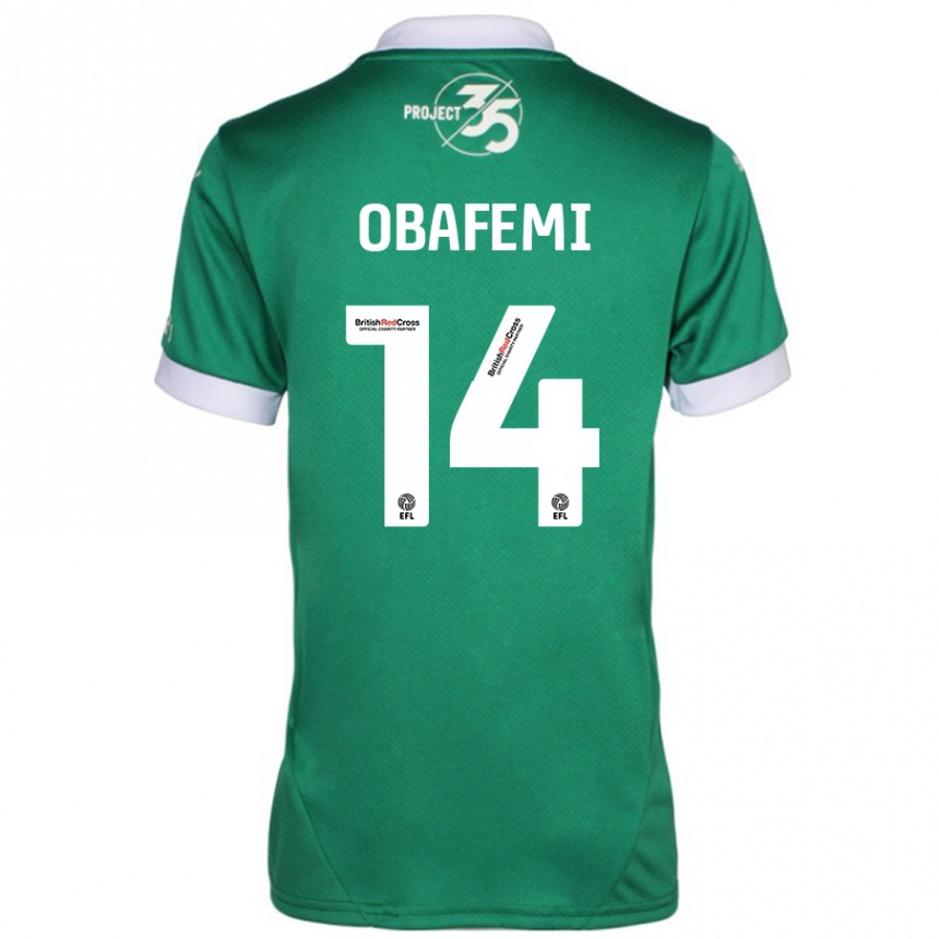 Niño Fútbol Camiseta Michael Obafemi #14 Verde Blanco 1ª Equipación 2024/25 Perú