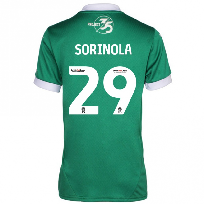 Niño Fútbol Camiseta Matthew Sorinola #29 Verde Blanco 1ª Equipación 2024/25 Perú