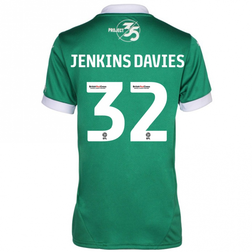 Niño Fútbol Camiseta Will Jenkins-Davies #32 Verde Blanco 1ª Equipación 2024/25 Perú