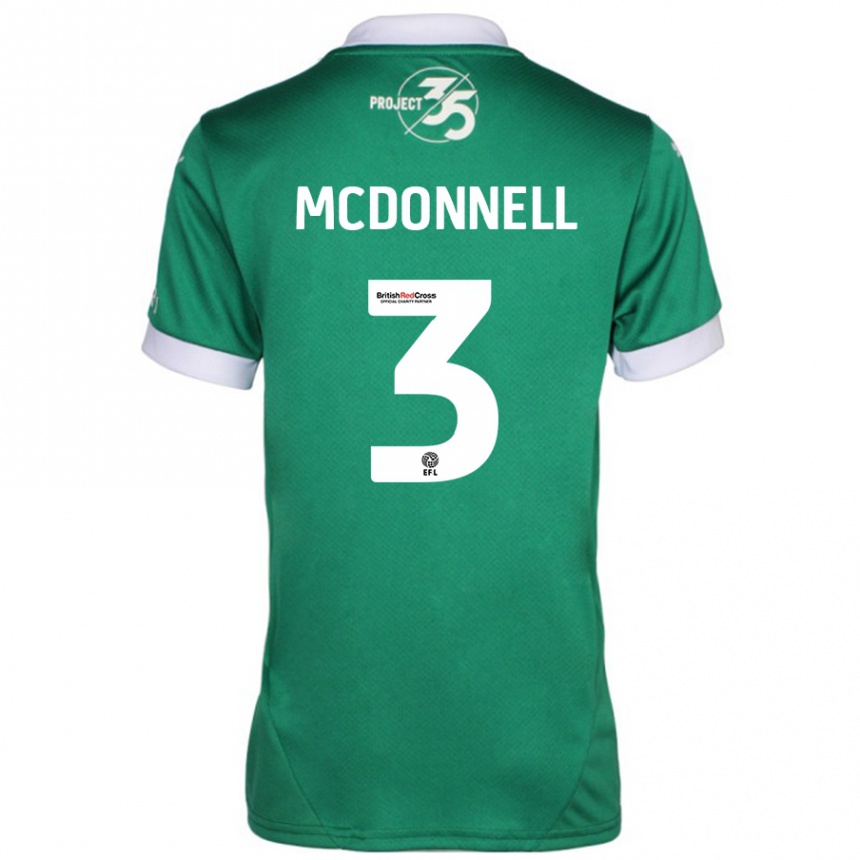 Niño Fútbol Camiseta Rosie Mcdonnell #3 Verde Blanco 1ª Equipación 2024/25 Perú