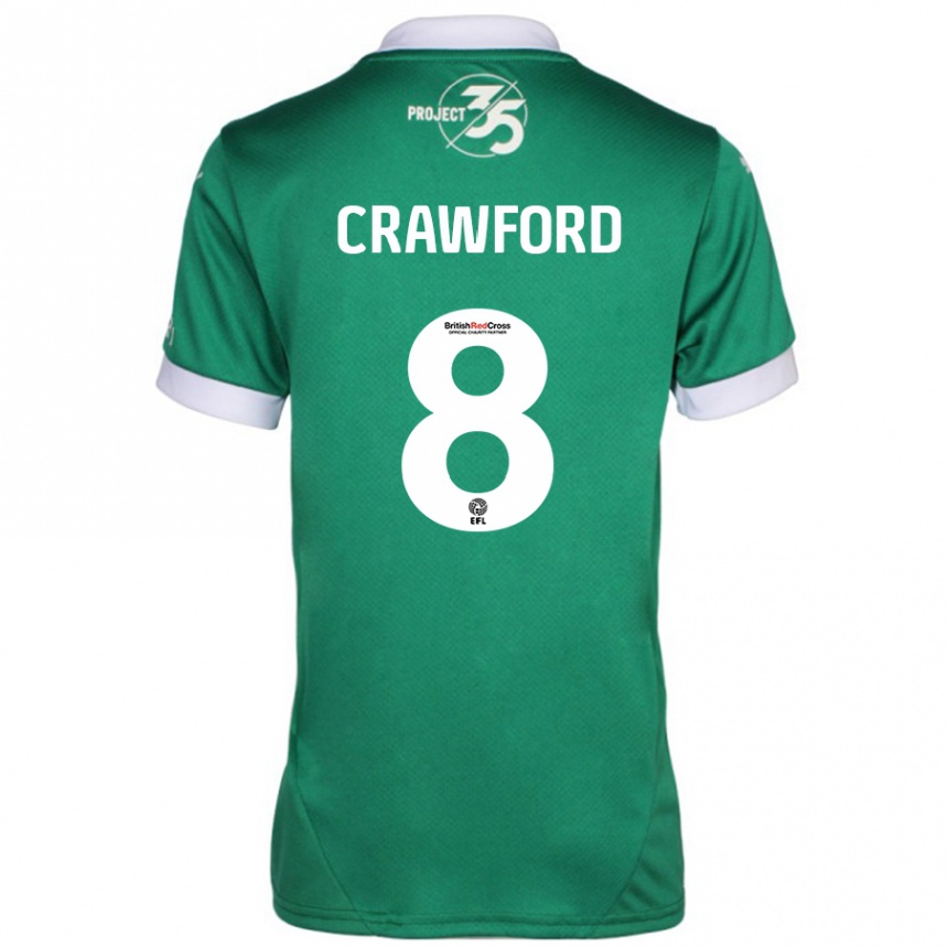 Niño Fútbol Camiseta Imy Crawford #8 Verde Blanco 1ª Equipación 2024/25 Perú