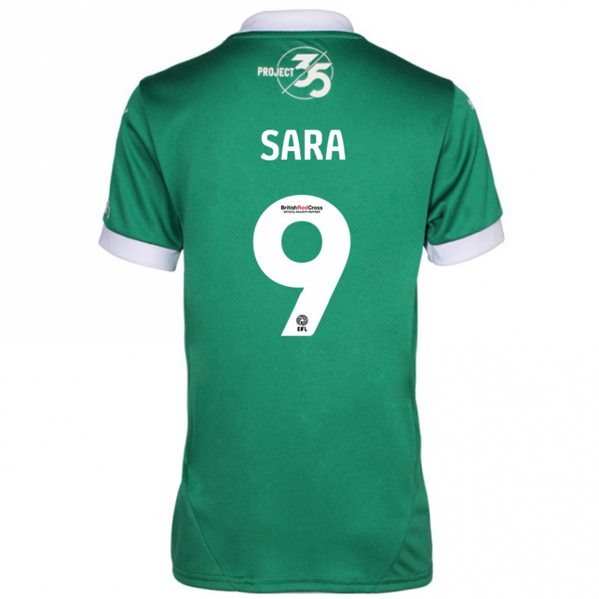 Niño Fútbol Camiseta Ellie Sara #9 Verde Blanco 1ª Equipación 2024/25 Perú