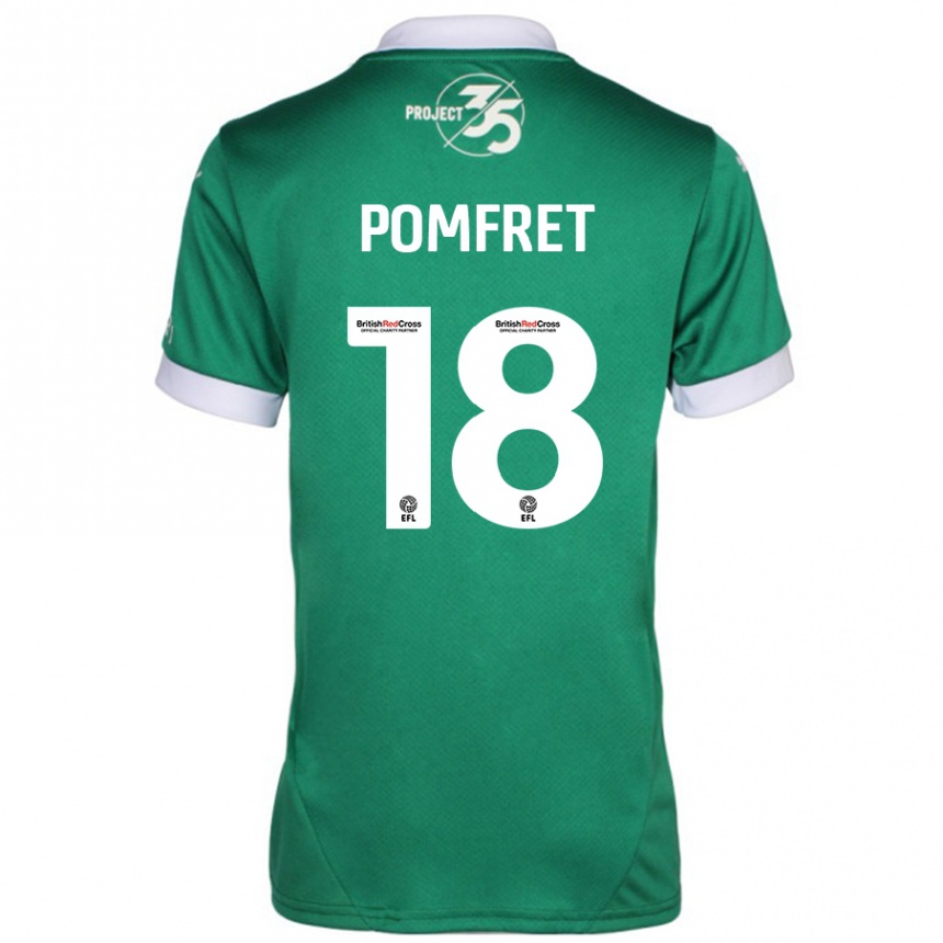 Niño Fútbol Camiseta Taya Pomfret #18 Verde Blanco 1ª Equipación 2024/25 Perú