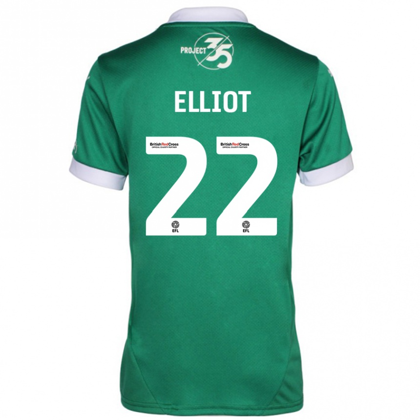 Niño Fútbol Camiseta Emily Elliot #22 Verde Blanco 1ª Equipación 2024/25 Perú