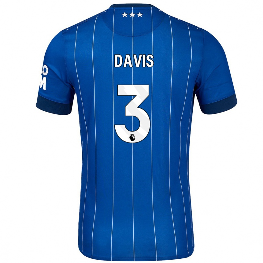 Niño Fútbol Camiseta Leif Davis #3 Azul Marino 1ª Equipación 2024/25 Perú