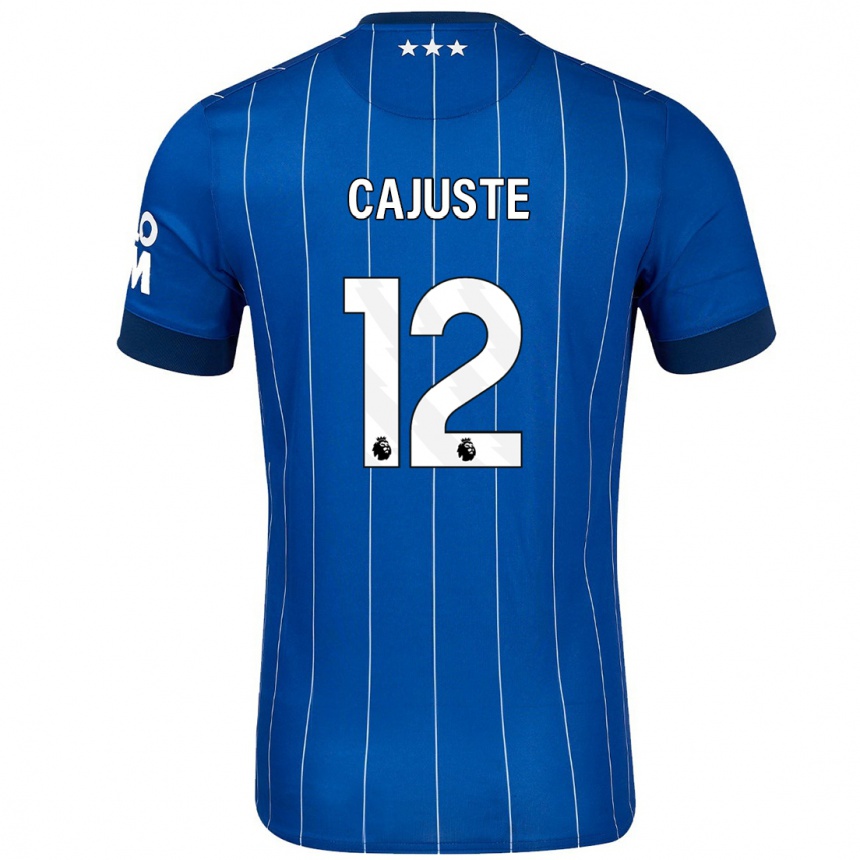 Niño Fútbol Camiseta Jens Cajuste #12 Azul Marino 1ª Equipación 2024/25 Perú