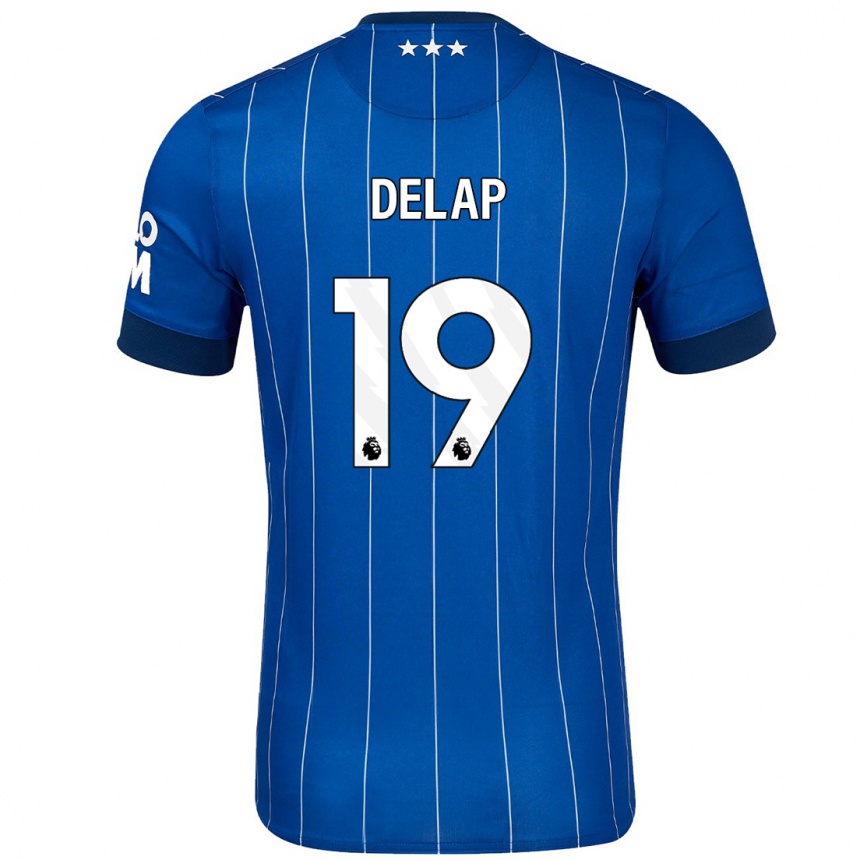 Niño Fútbol Camiseta Liam Delap #19 Azul Marino 1ª Equipación 2024/25 Perú