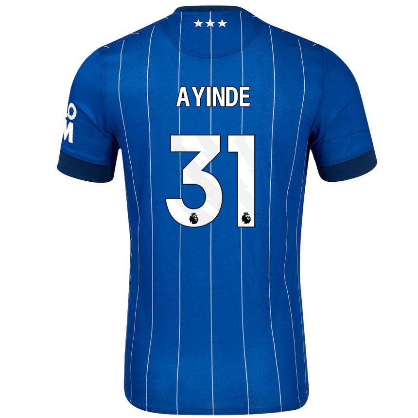 Niño Fútbol Camiseta Leon Ayinde #31 Azul Marino 1ª Equipación 2024/25 Perú