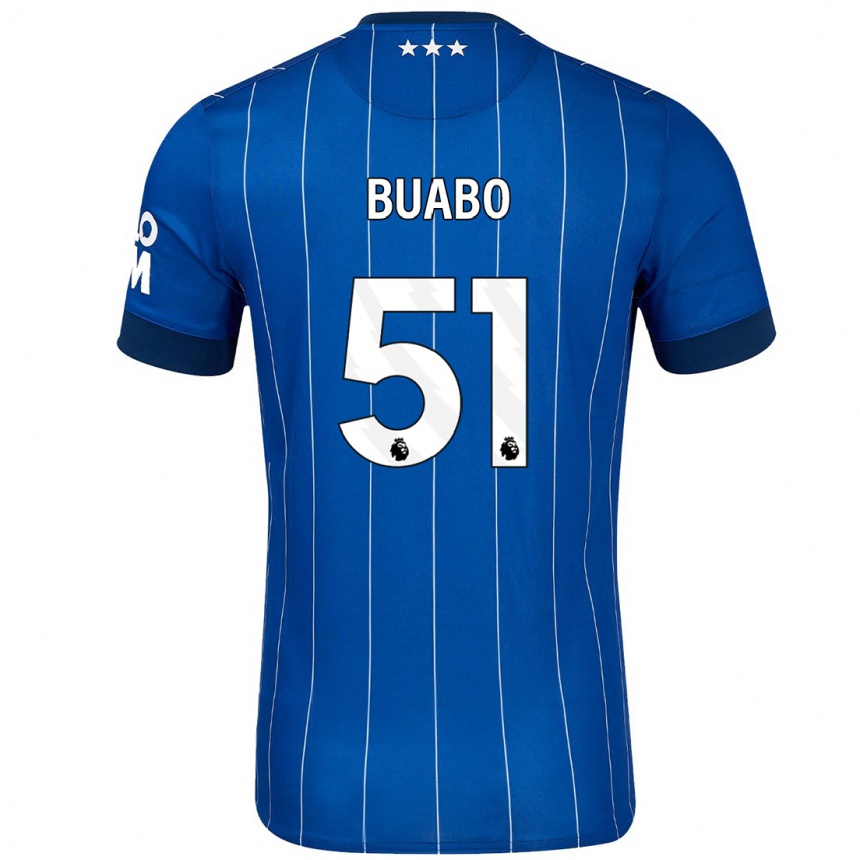 Niño Fútbol Camiseta Gerard Buabo #51 Azul Marino 1ª Equipación 2024/25 Perú