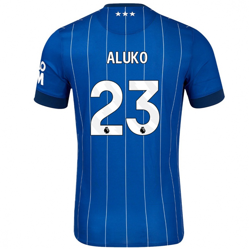 Niño Fútbol Camiseta Sone Aluko #23 Azul Marino 1ª Equipación 2024/25 Perú