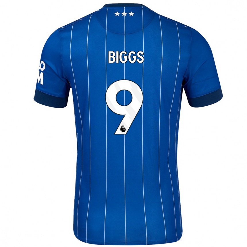 Niño Fútbol Camiseta Maddie Biggs #9 Azul Marino 1ª Equipación 2024/25 Perú