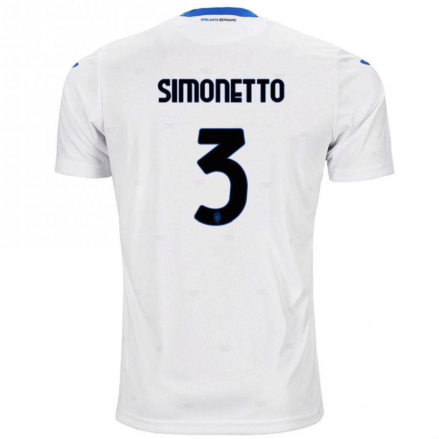 Niño Fútbol Camiseta Federico Simonetto #3 Blanco 2ª Equipación 2024/25 Perú